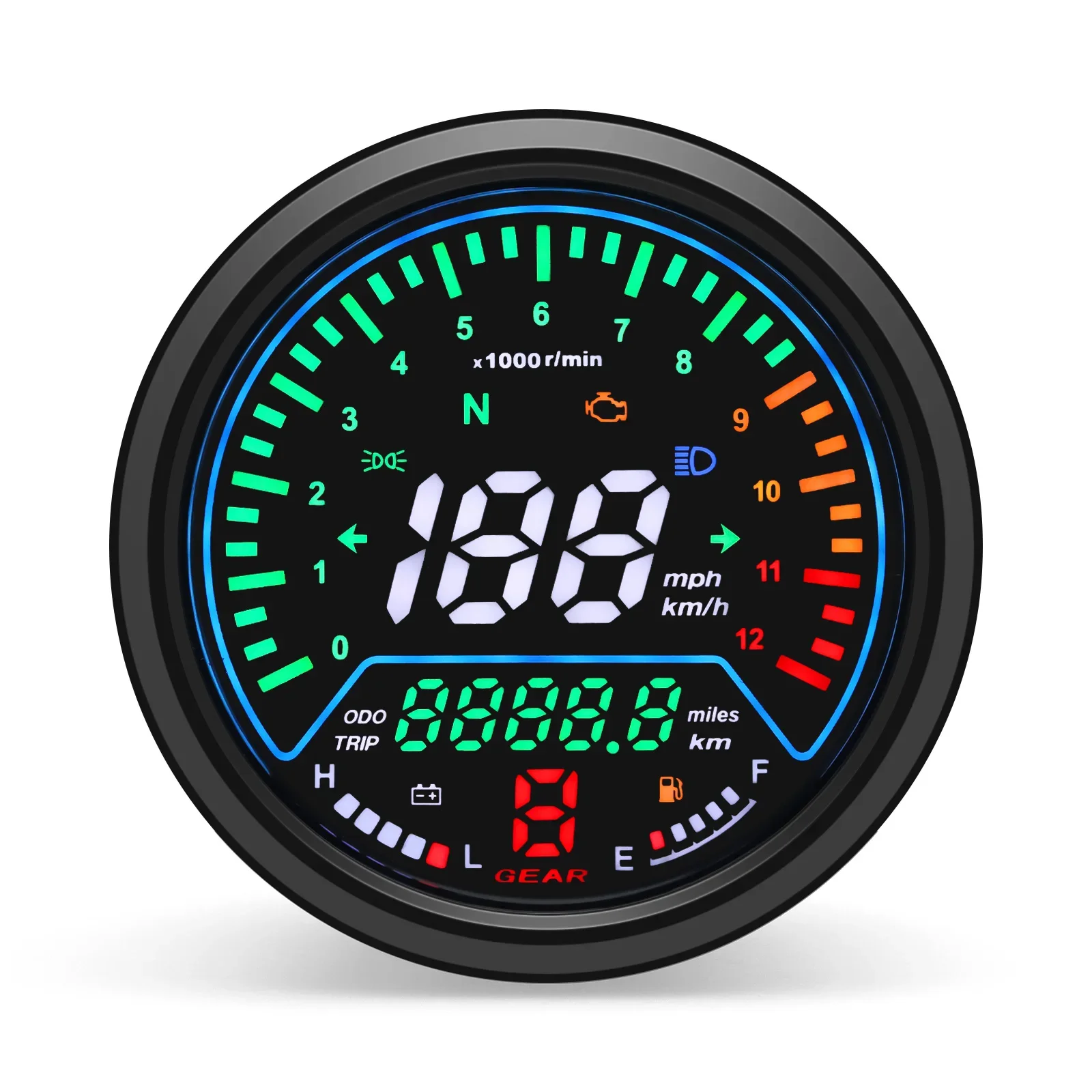 

Цифровой спидометр для мотоцикла, 12 В, 12000 об./мин.