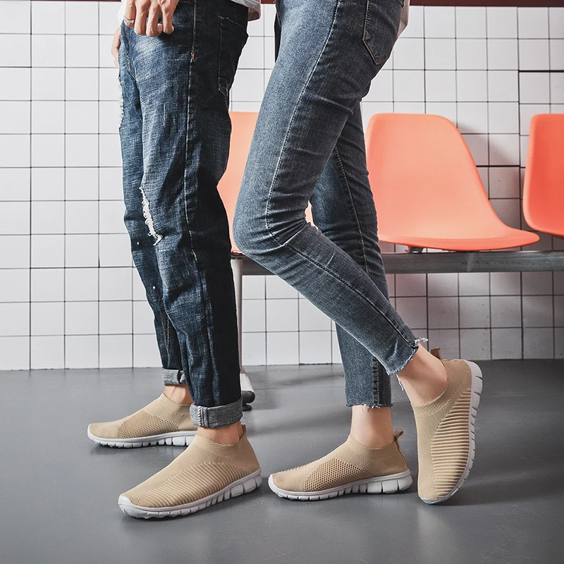 Couples Sneakers Lovers New Spring Knitted Tennis Shoes  All-match Breathable Men's Sport Shoes Zapatos