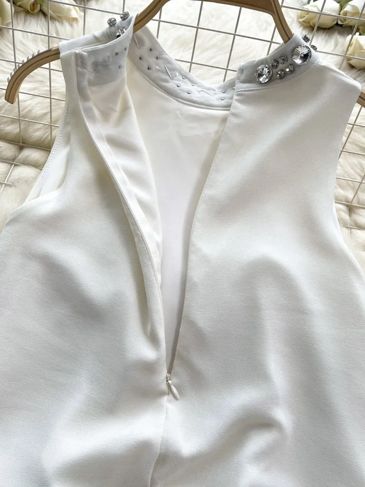 Шикарные Модные женские пикантные шифоновые рубашки Hikigawa без рукавов Летние