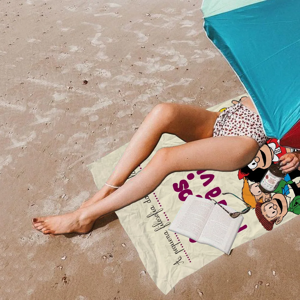 Милые Мультяшные большие пляжные полотенца Mafalda из микрофибры быстросохнущее