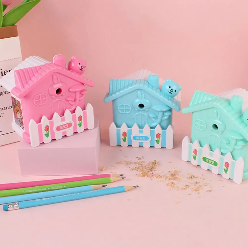 

Sharpener Small Mini Comfortable Grip Cottage Shaped Pencil Curler for Children Pencil Scroller Sharpener