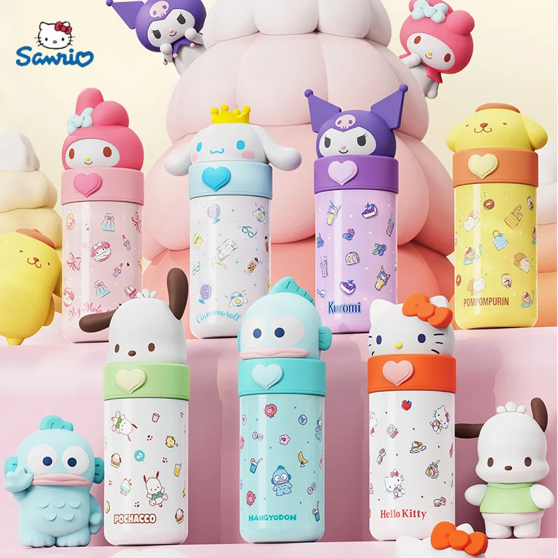 

Sanrio Hello Kitty Water Cup 350ml Kawaii My Melody Thermos Cups Anime Cartoon Kuromi Juice Cup Insulated Water Christmas Gift