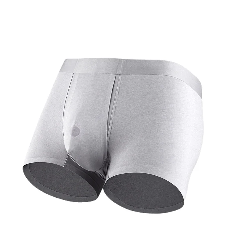 Man Sexy Lingerie Long Reduce Sex Sensitivity with Penis Hole Crotch Pouch Modal Seamless Underwear Reduce Sex Sensitivity