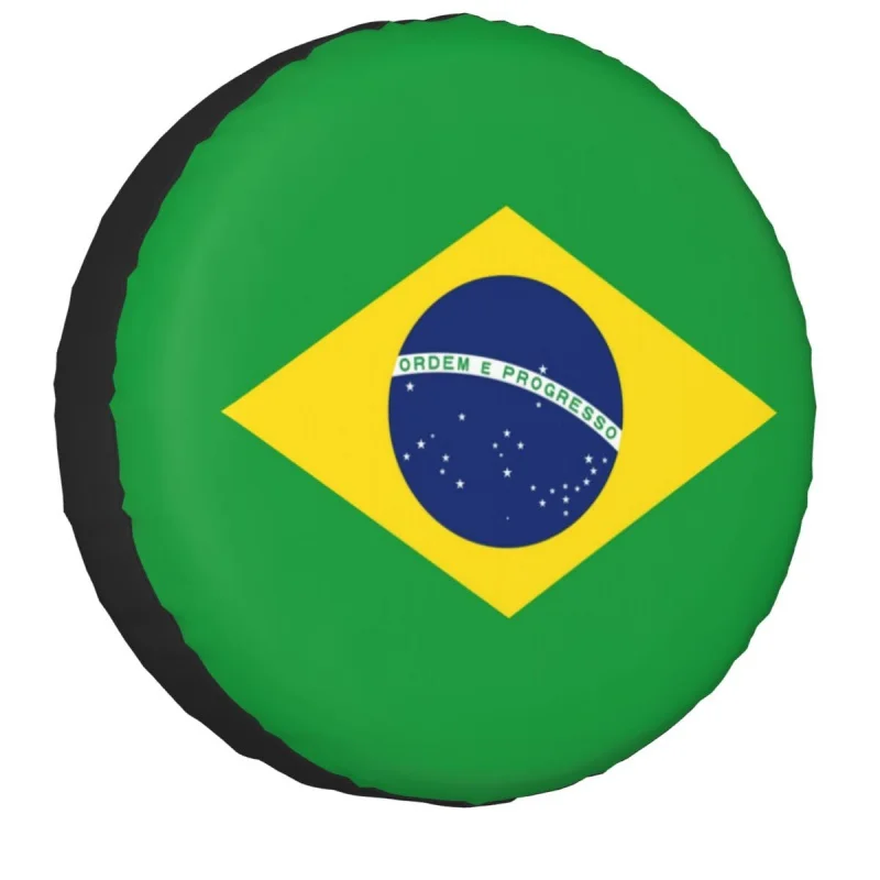 

Brazil Flag Spare Tire Cover for Jeep Pajero Custom Dust-Proof Car Wheel Covers