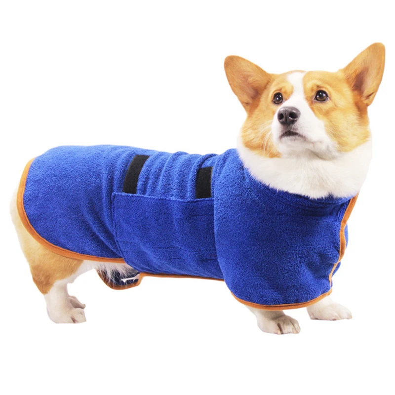 

Dog Towels Absorbent Wrapped Waist Fiber Thickened Pet Bath Towel for Schnauzer Corgi Four Seasons Solid Soft Bath Pet Bathrobe