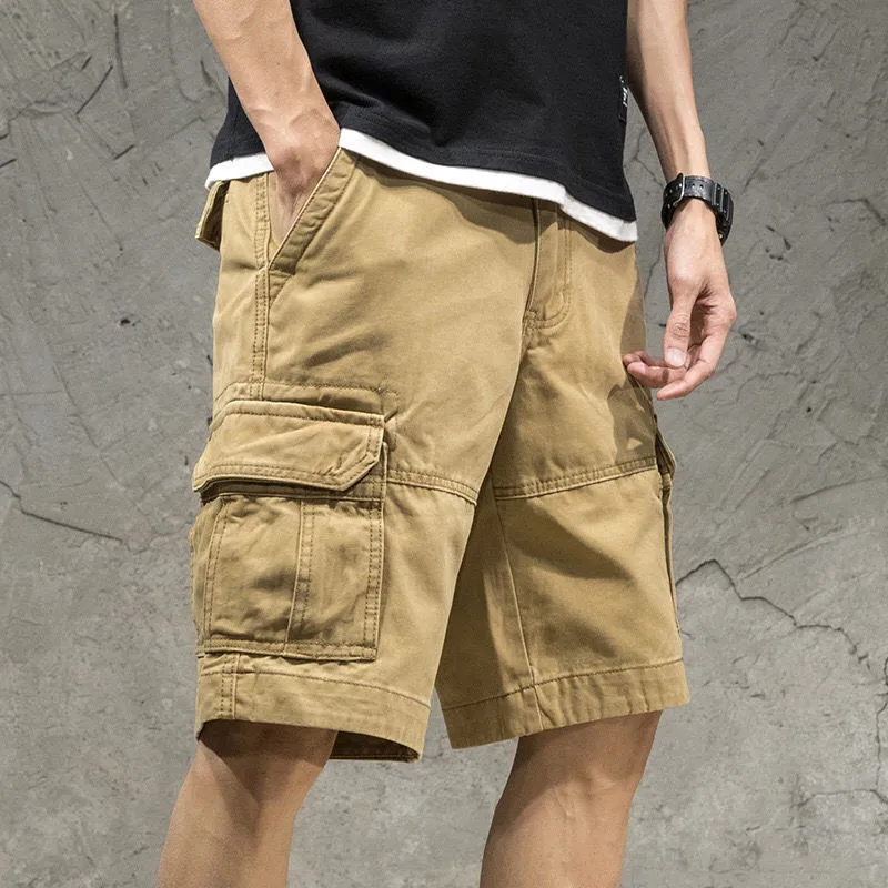 

Summer Camouflage Cargo Shorts Men Multi-Pockets Straight Work Five Point Casual Shorts Male Loose Cotton Bermuda Short Pants