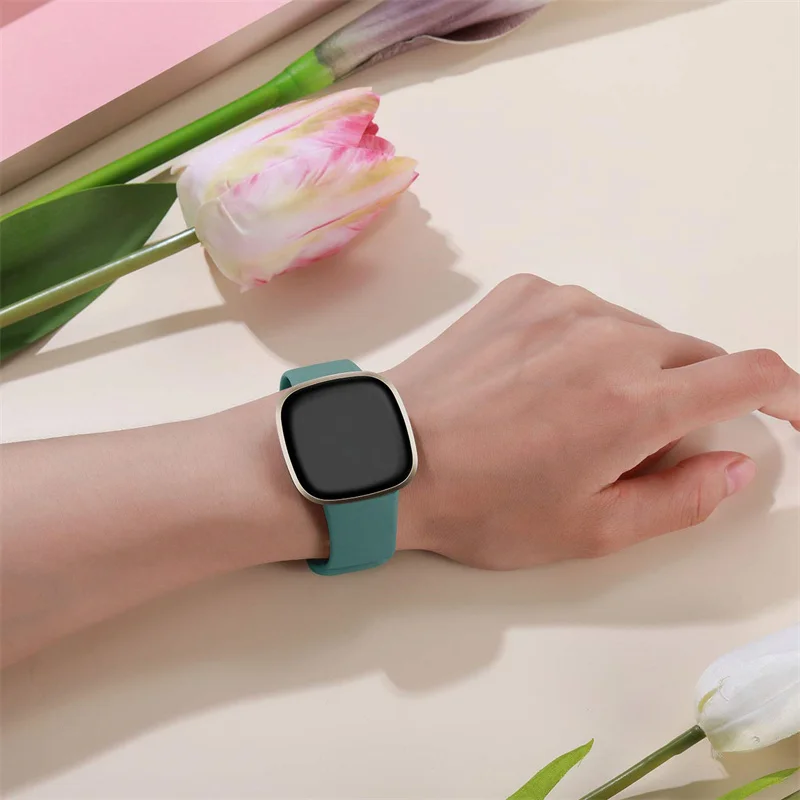 Силиконовый ремешок для часов Fitbit Versa 3 мягкий умных спортивный Браслет Sense Versa3