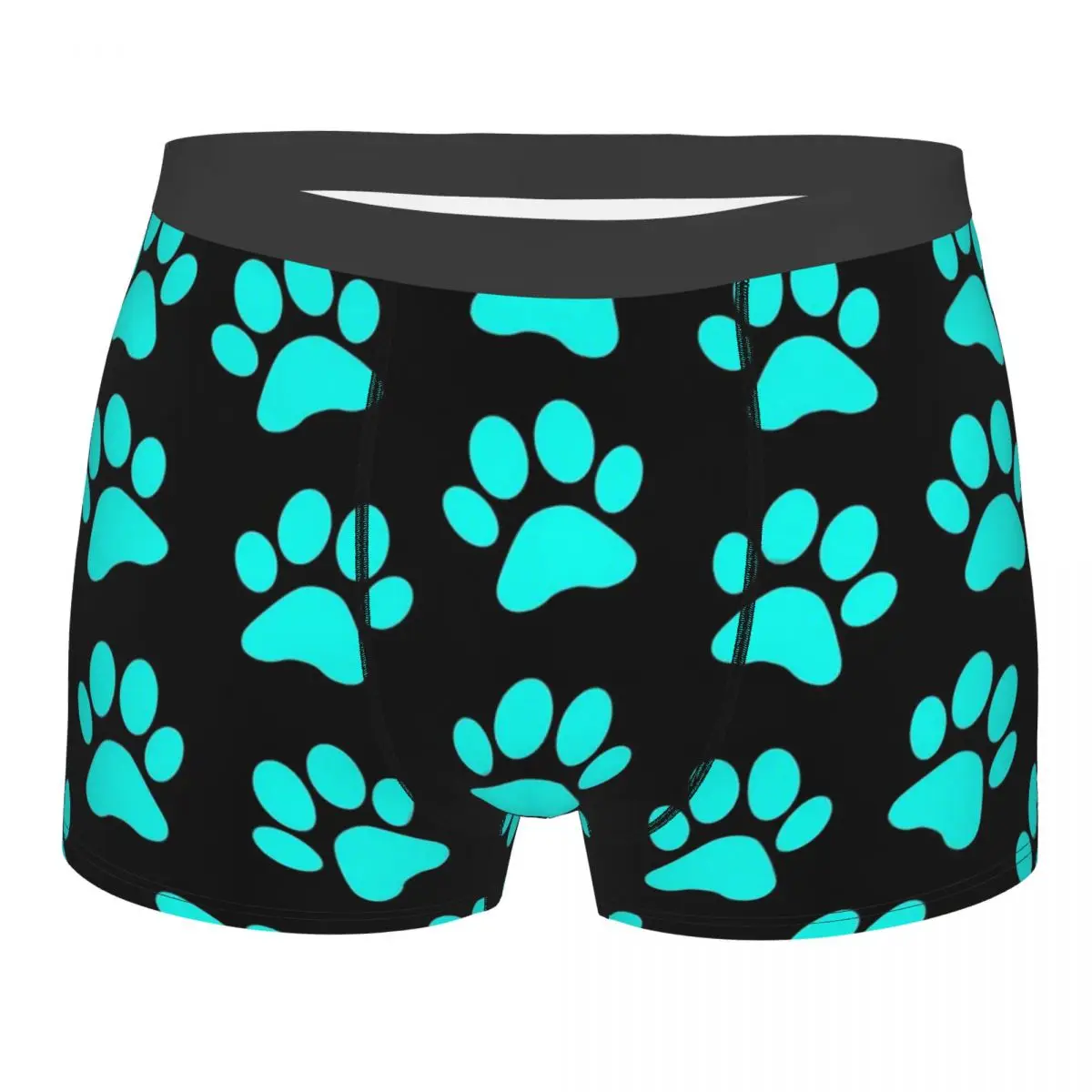 

Paw Print Pattern Aqua Animal Cute Forest Ocean Underpants Cotton Panties Male Underwear Comfortable Shorts Boxer Briefs