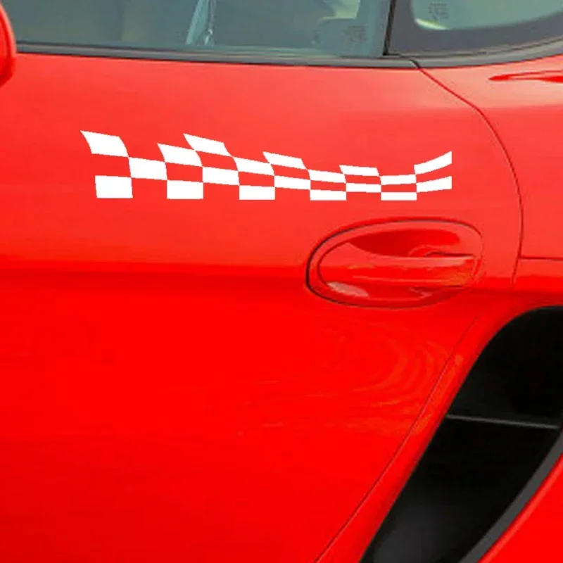 Модные автомобильные флаги в клетку гоночные виниловые Стильные наклейки для