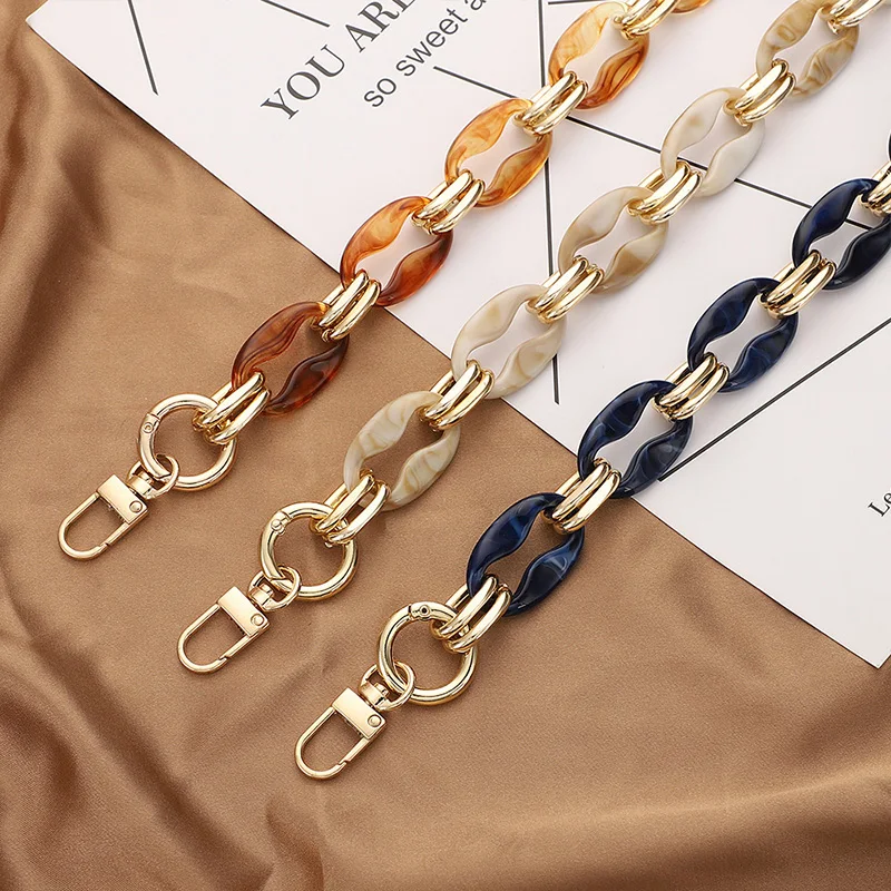 

1Pc 40cm Resin Versatile Acrylic Tortoiseshell Color DIY Bag Chain Strap Handbag Chains Bag Accessories New Fashion Portable