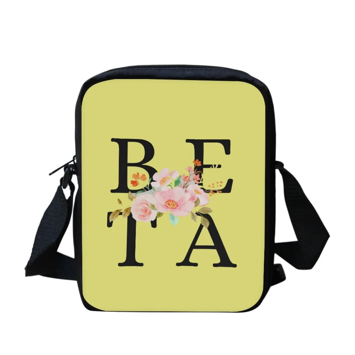 

Beta Theta Pi Minimalist Flowers Print Messenger Bag for Women Fashion Casual Shopping Small Shoulder Bag Travel Crossbody Bags