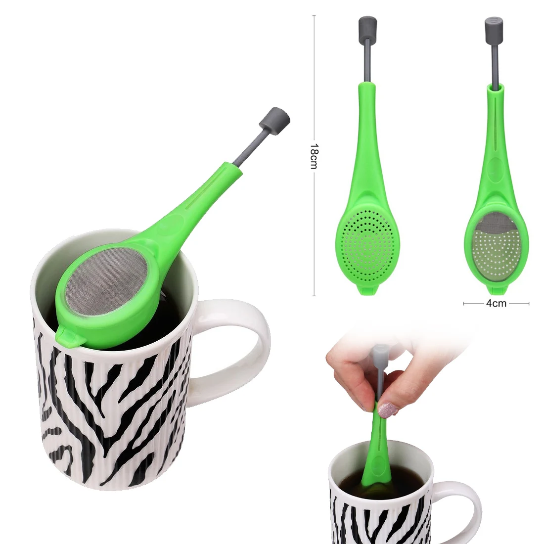 

Useful Total Tea Infuser Coffee Strainer Tea Strainer Stir Swirl Tea Infuser Gadget Measure Swirl Steep Stir And Press Plastic