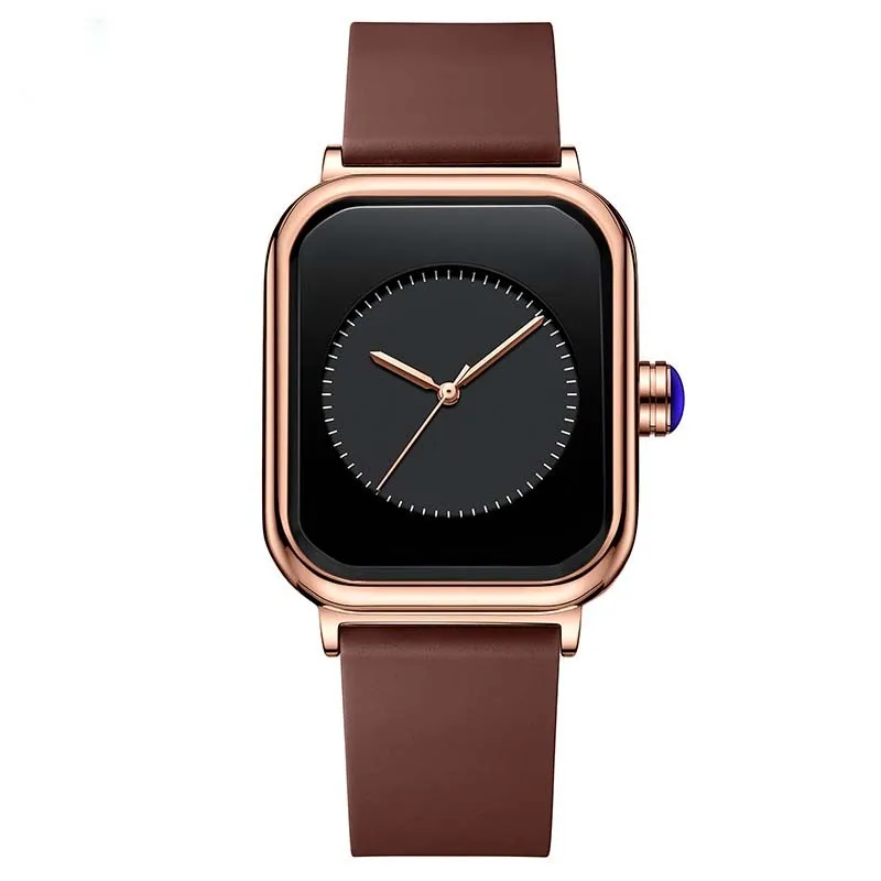 Waterproof Silicone Tape , Student Trend Imitation Apple Smart Large Dial, Fashionable Square Women's Quartz Watch