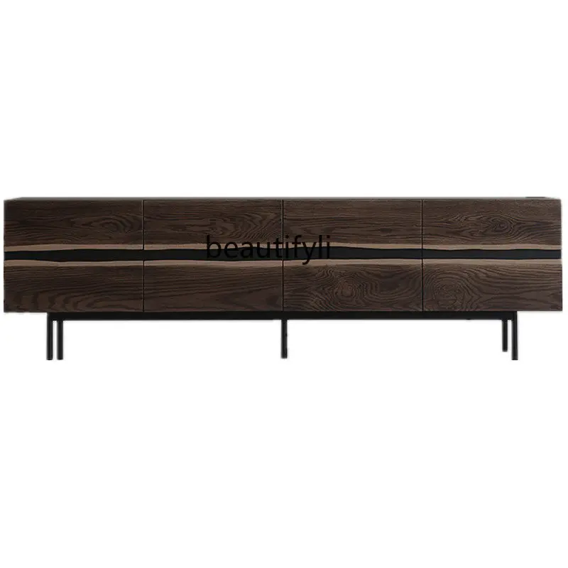 

Шкафчик для телевизора и чайный столик в скандинавском стиле, в стиле ретро, из дымчатого дуба, мебель из массива дерева, Современная Минималистичная мебель с выдвижными ящиками