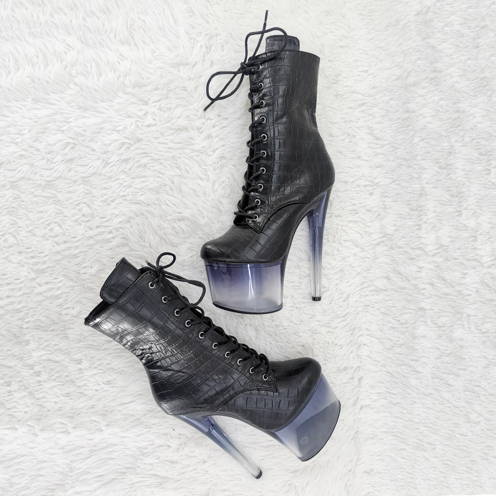 Leecabe  17CM/7inches Pole dancing shoes High Heel platform Pole Dance boot