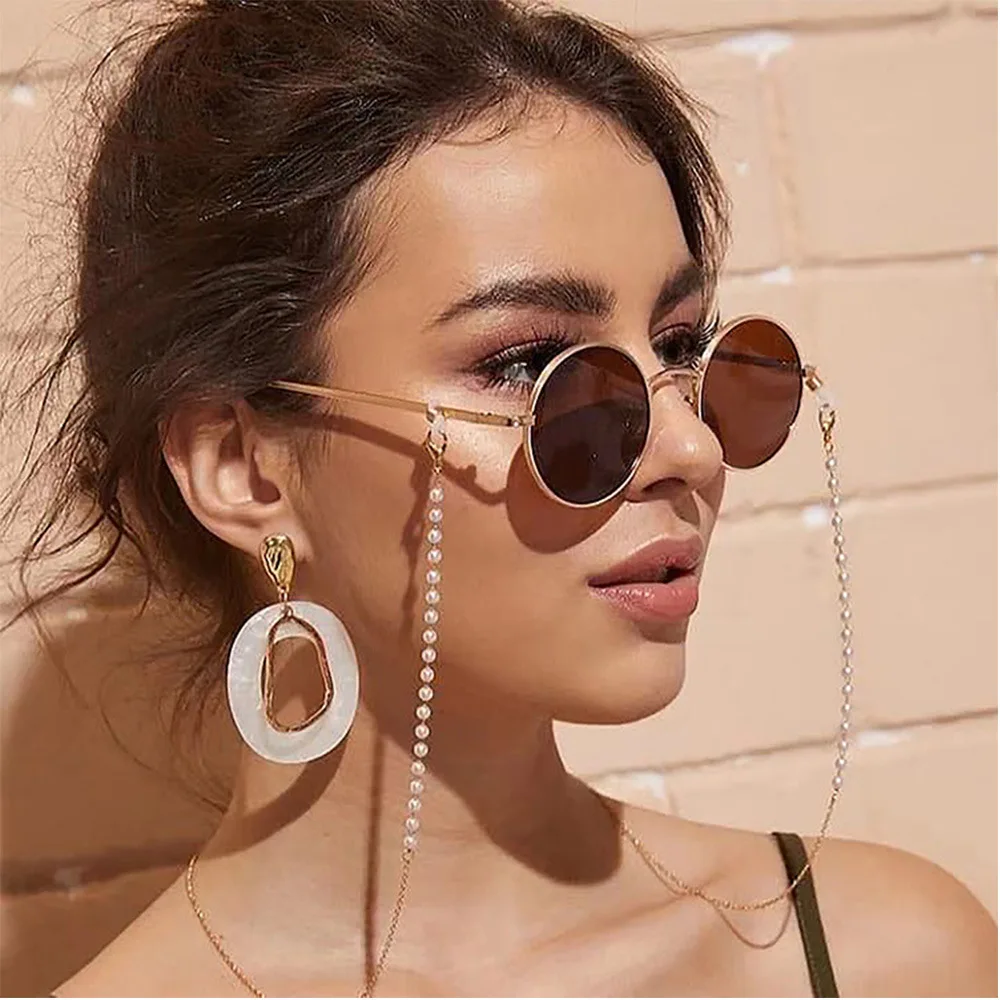 

Fashion Eyeglasses Chain Imitation Pearl Beaded Trendy Women Outside Casual Sunglasses Accessory Necklace Gift Mask Hanging Rope
