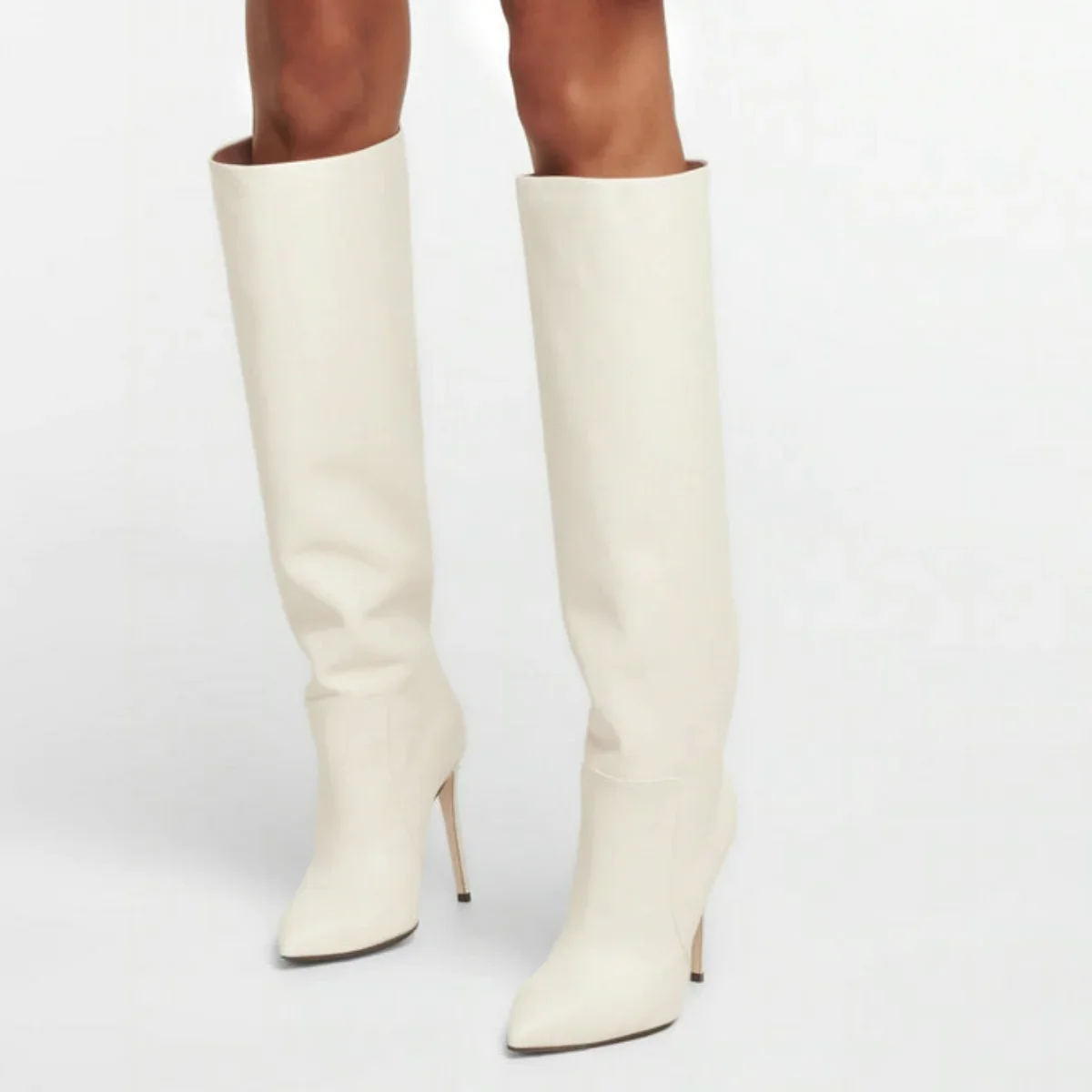 Arden Furtado 2024 женские зимние сапоги до колена на тонком каблуке современные без