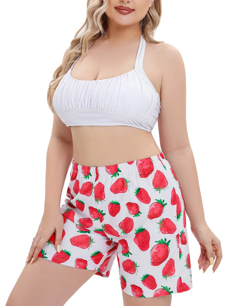 

Новинка 2022, женский купальник-бикини, комплект из 3 предметов, женский купальник, большой купальный костюм большого размера, пляжная одежда ...