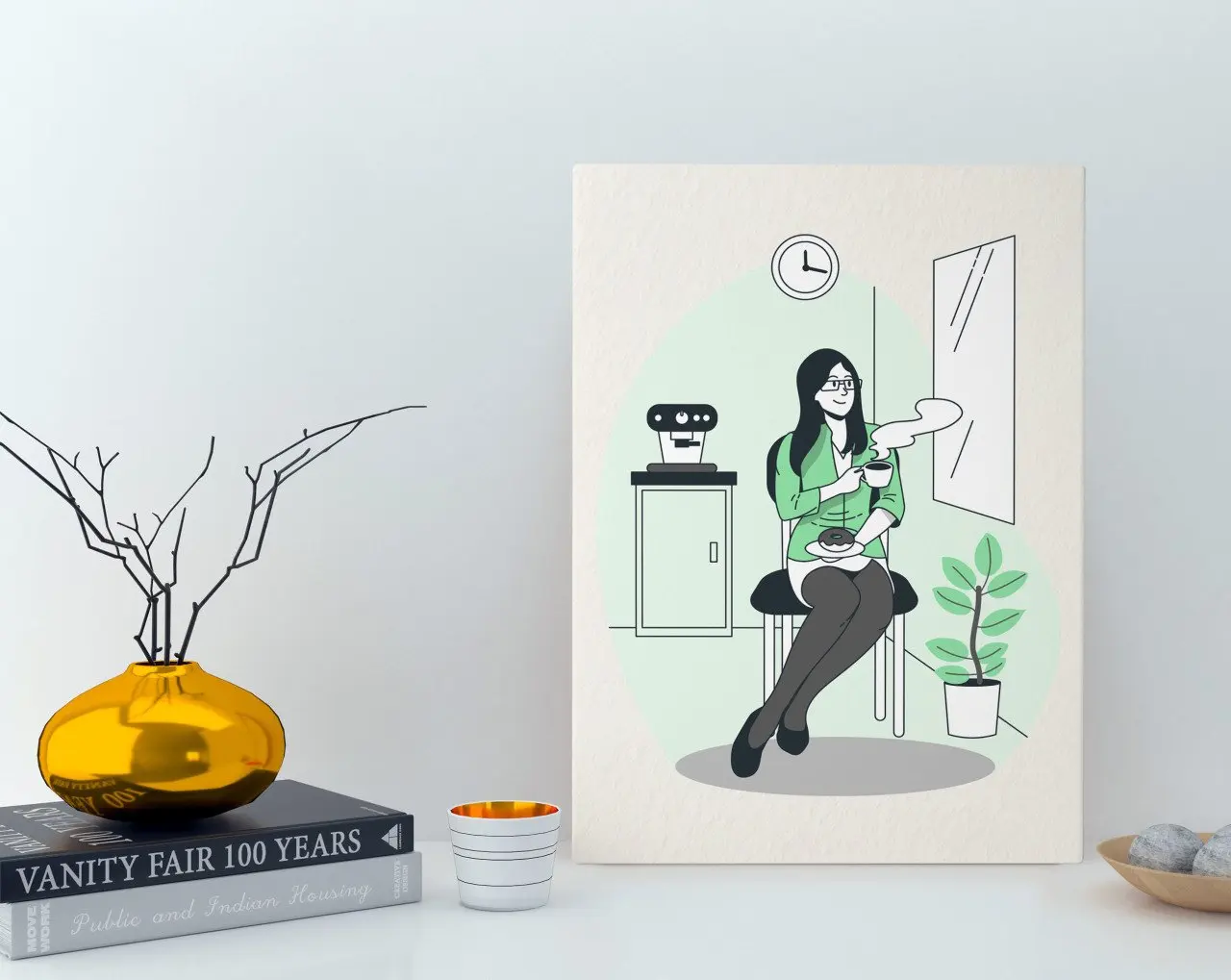 

Холщовый столик BK Home Coffee Design 30x50cm-28
