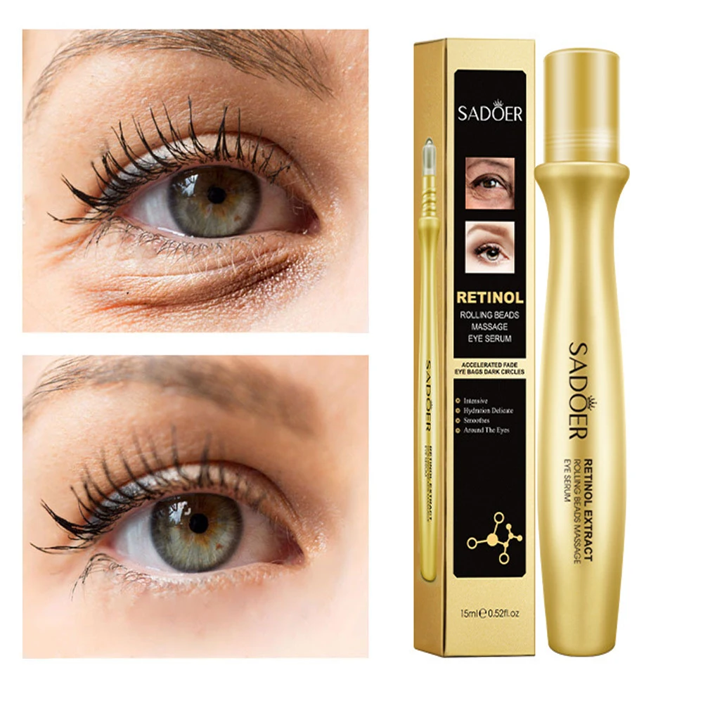 Retinol Anti Wrinkle Eye Serum Anti Dark Circles Remove Eye Bags Puffiness Massage Cream Fade Fine Lines Firming Beauty Eye Care