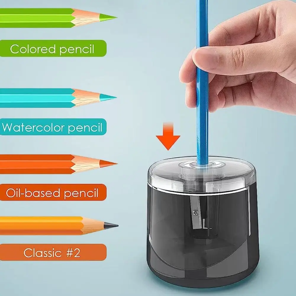 

Student Supplies Electric Pencil Sharpener Stationery Sharp Blade Automatic Entering Lead School Creative Pen Sharpening Tool