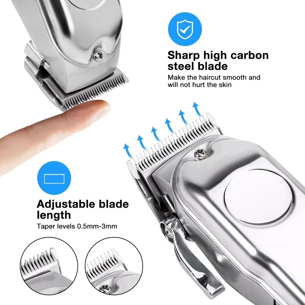 

Машинка для стрижки волос Мужская аккумуляторная с ЖК-дисплеем и ЖК-дисплеем