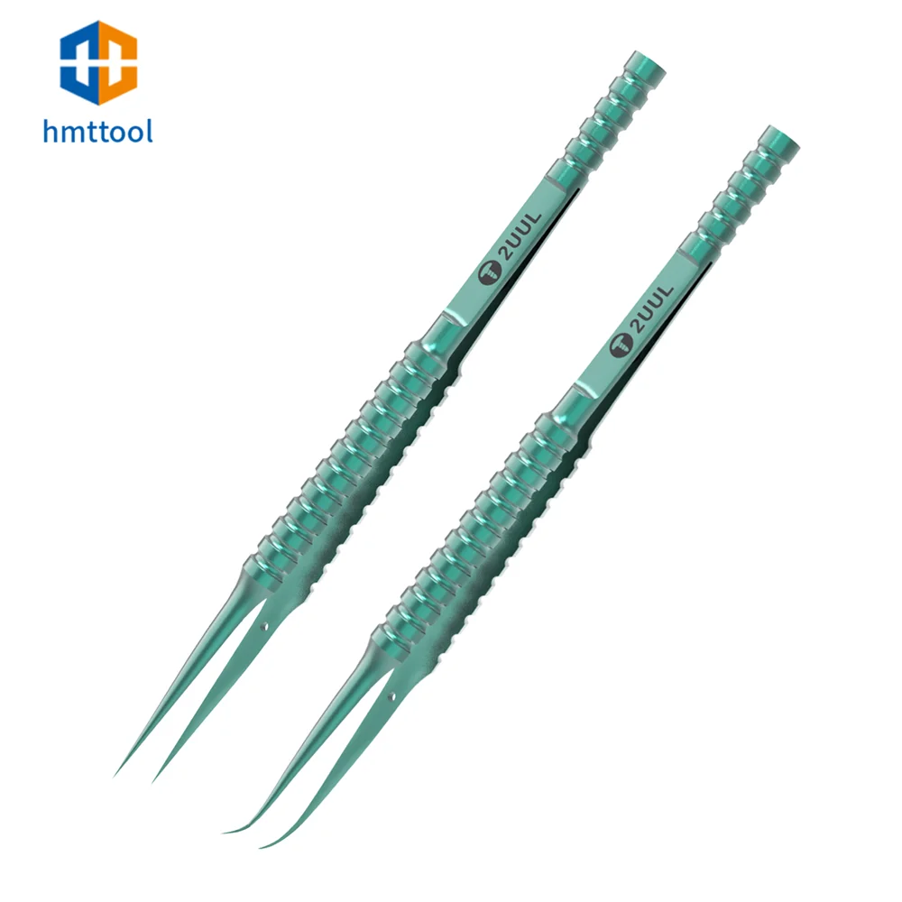 Пинцет 2UUL из титанового сплава, электронный прецизионный пинцет, изогнутый, прямой для зеркального ремонта, специальный микроскоп Fngerprint Fly Line