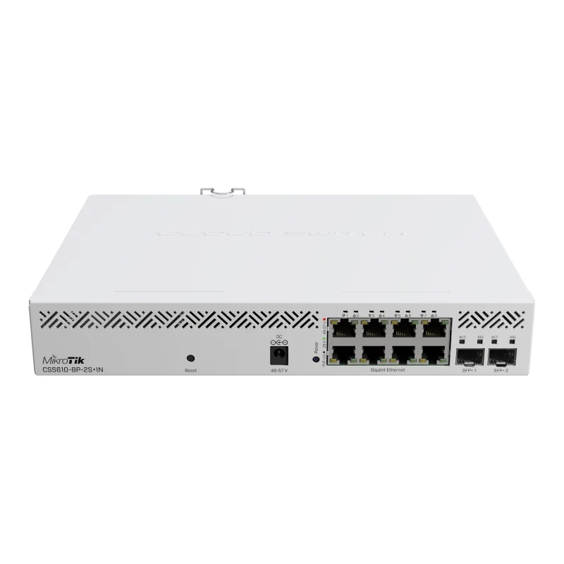 

Suitable for MikroTik CSS610-8P-2S+IN 10 Gigabit 48vPOE Switch 8 Electricity 20 Thousand Light 802.3at