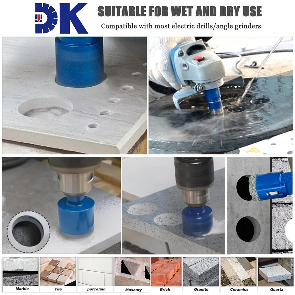 Набор алмазных сверл комплект из 8 корончатых сверел 20 + 25 32 35 40 45 50 68 мм с резьбой M14