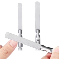 1pc nail file manicure pedicure grooming stainless steel double sided nail filer with anti slip handle manicure nail supplies