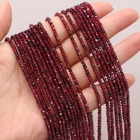 natural garnet stone beads small round faceted spacer beads for jewelry making diy bracelet necklace strand gift handmade