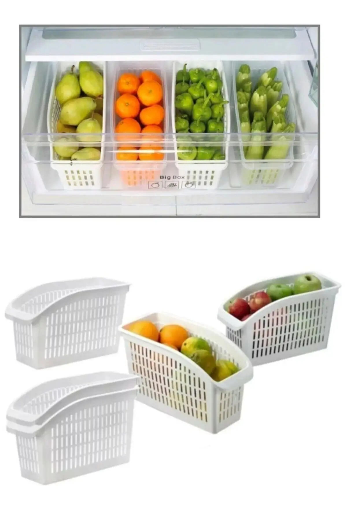 

Refrigerator Intra- Regulator Cabinet Interior Regulator Organizer 4 Pcs Kitchen refrigerator Organizer basket container Drawner