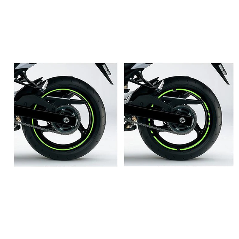 

Motorcycle 12 "16" 18 " Wheel Sticker Motorfiets Fluorescent Sticker Moto Strips Reflecterende Velg Voor Motor Scooter