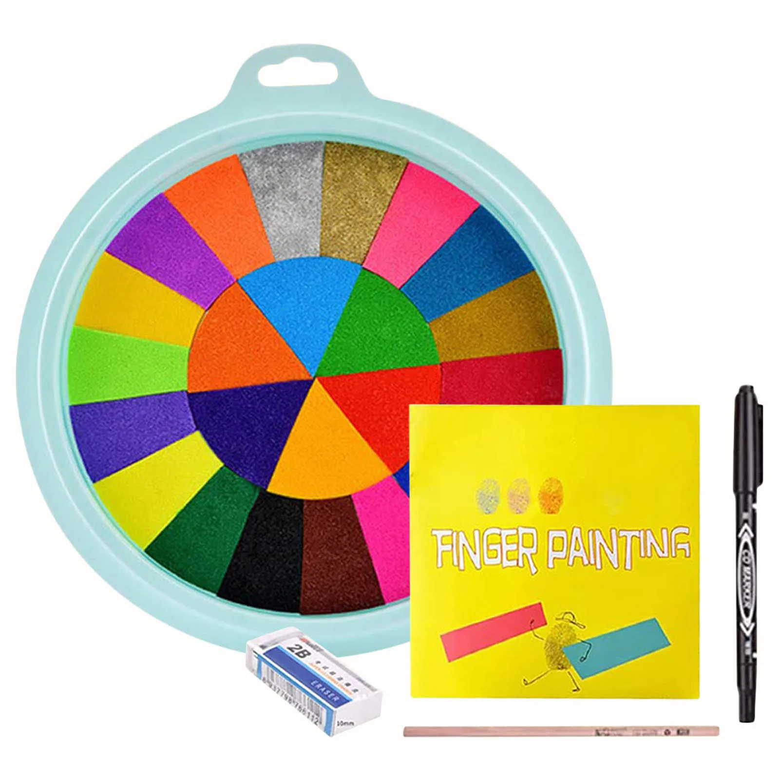 

Моющаяся искусственная Картина гуашью с пальцами, включая ручку, резиновый карандаш, картинка для творческой живописи