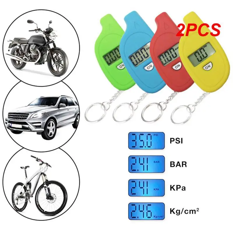 

2PCS Portable Digital Car Tire Pressure Tester Motorcycle Auto Tyre Air Meter Gauge LCD Display Procession Tool 3-150 PSI Safety