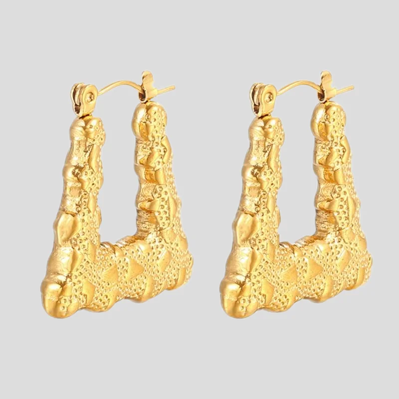 Showfay простые шикарные серьги-кольца из нержавеющей стали золотого цвета для