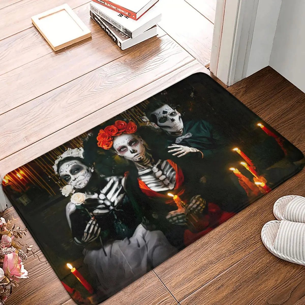 

Non-slip Doormat Happy Halloween Trick Or Treat Carpet Living Room Kitchen Mat Welcome Flannel Pattern