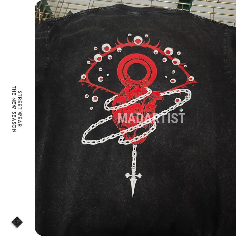 Футболки Kurapika винтажная мытая футболка с изображением охотника в стиле аниме