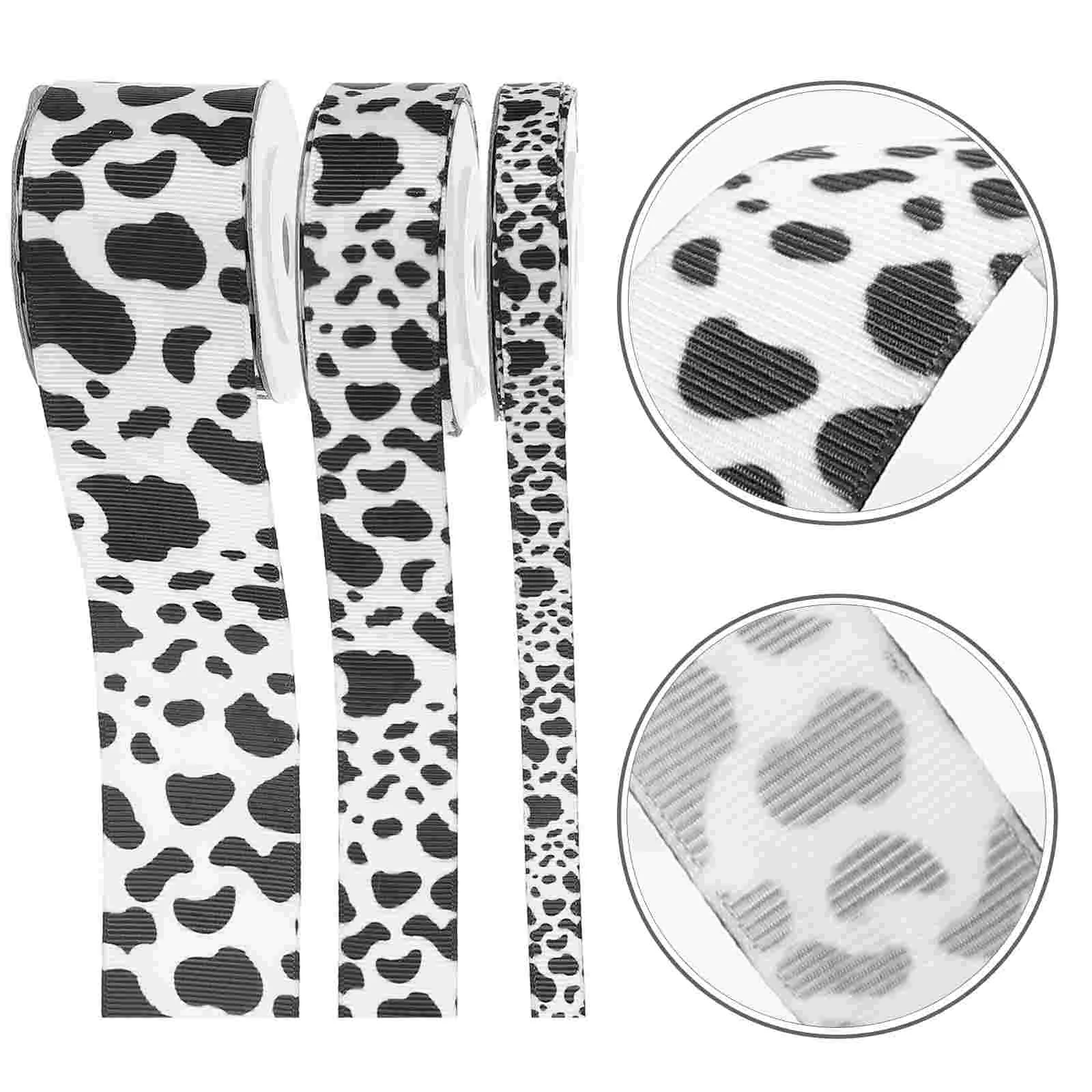 

Ribbon Gift Wrapping Cow Diy Cake Packaging Packing Webbing Band Decorative White Wedding Gifts Animal Black Ribbing Strap Wired