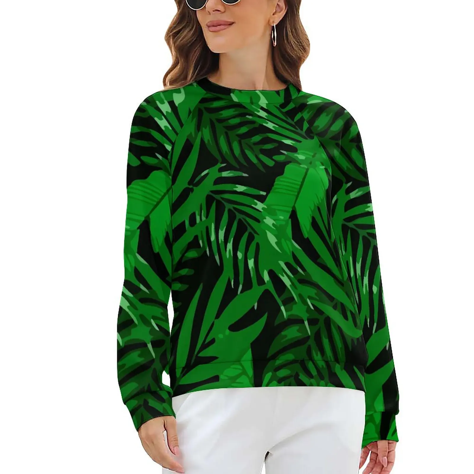 

Tropical Plant Casual Hoodies Leaves Print Kawaii Custom Hoodie Autumn Long Sleeve Harajuku Oversized Sweatshirts Birthday Gift