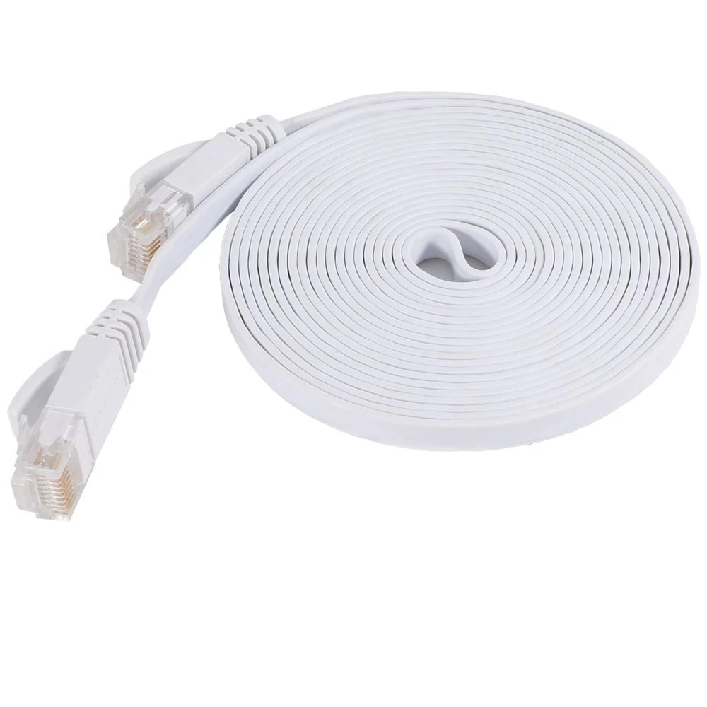 

20 м провод из чистой меди CAT6 плоский UTP Ethernet сетевой кабель RJ45 соединительный LAN-кабель белый цвет