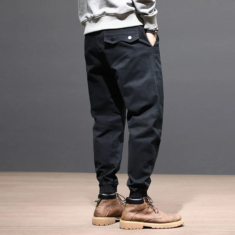 Street Fashion Men Jeans Spliced Designer Black Loose Casual Cargo Pants Hombre Hip Hop Joggers Men Wide Leg Leisure Harem Pants