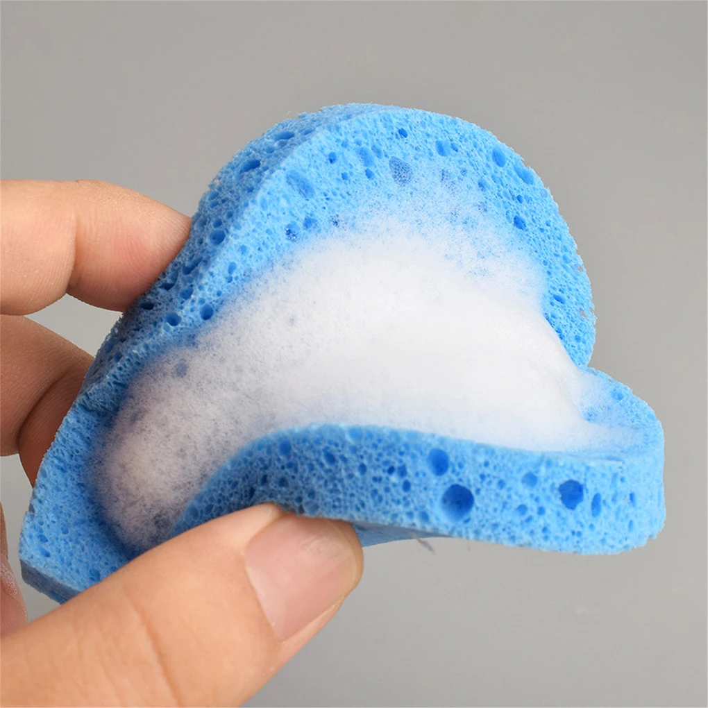 

10pcs Face Heart-Shaped Makeup Remover Tools Natural Sponge Cellulose Compress Cosmetic Puff Facial Washing Sponge