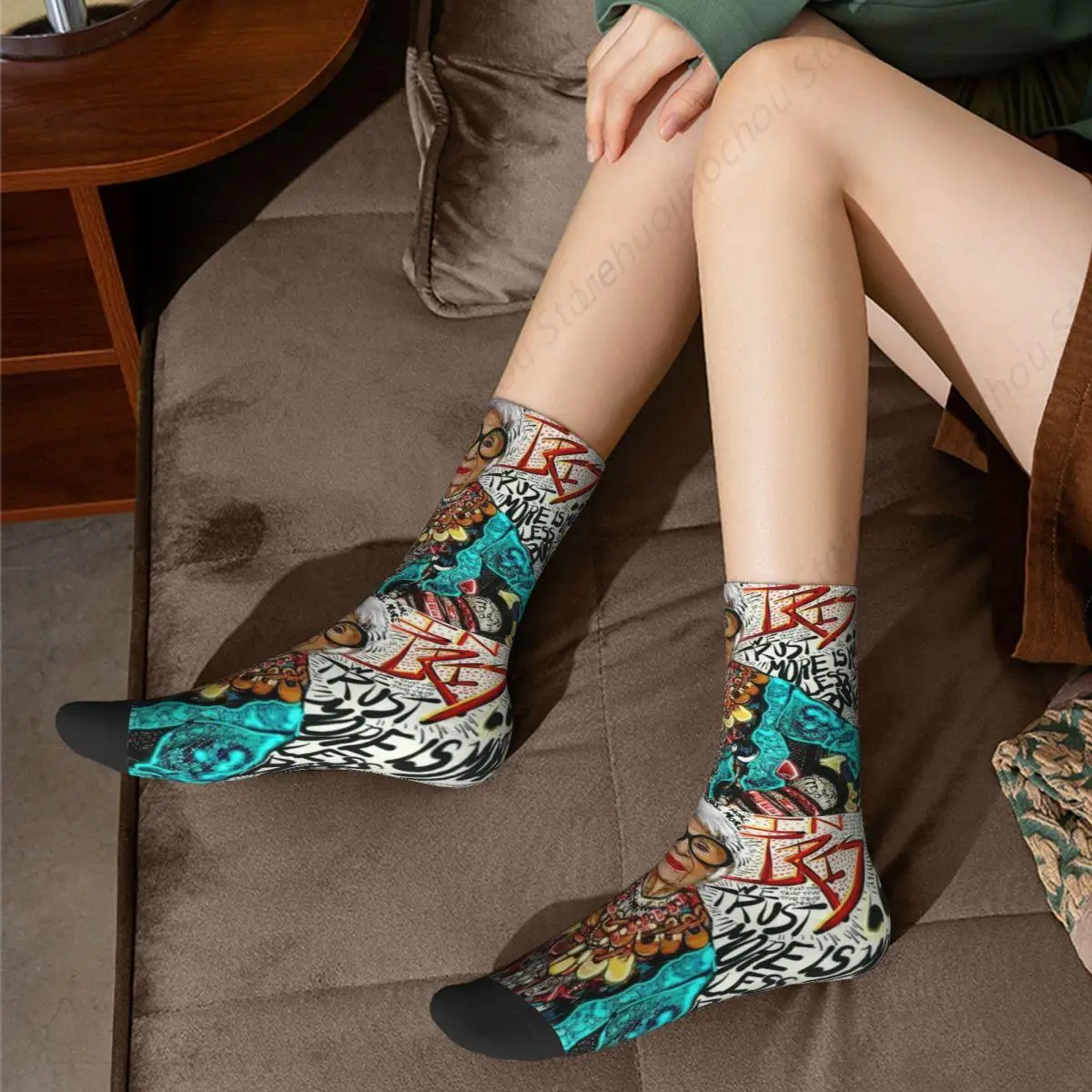 Зимние теплые крутые женские и мужские носки Iris Apfel America Music дышащие спортивные