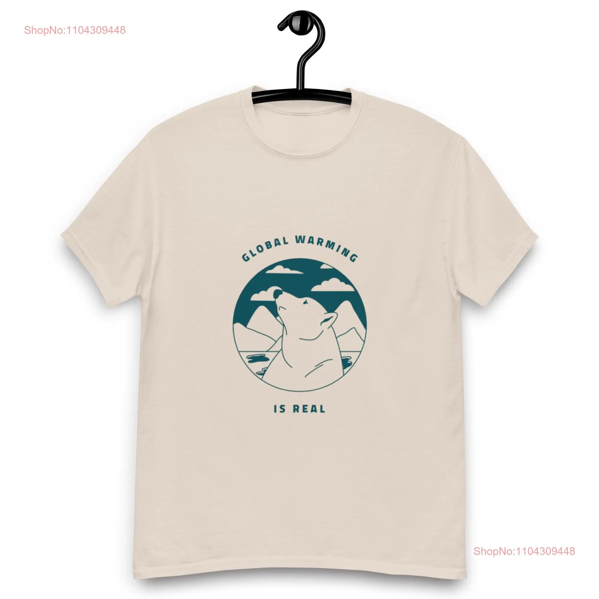 Глобальное согревание настоящим полярным медведем Футболка Экологичное