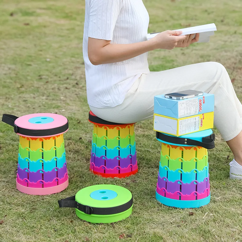 

Outdoor Retractable Stool Folding Stool Portable Queuing Travel Adjustable Home Retractable Seat Outdoor Furniture