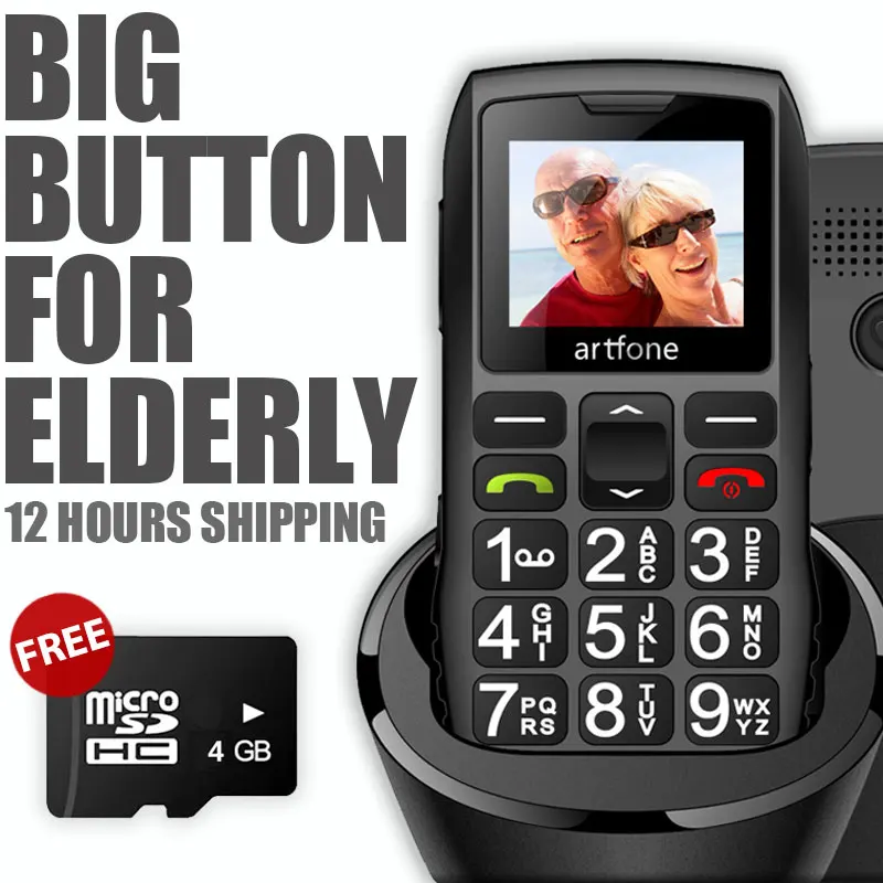 

Big Button mobile Phone for Elderly, artfone C1 Dual SIM old phone, 1400mAh Battery, Unlocked Senior Mobile Phone with SOS Emerg