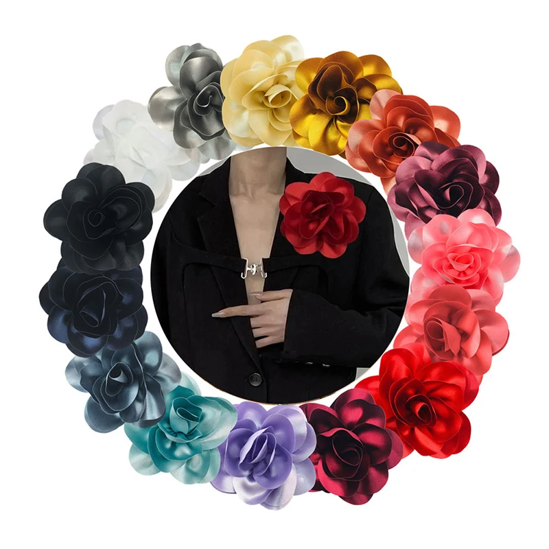 Высококачественная корейская большая живописная брошь Bloom Camelia двойного
