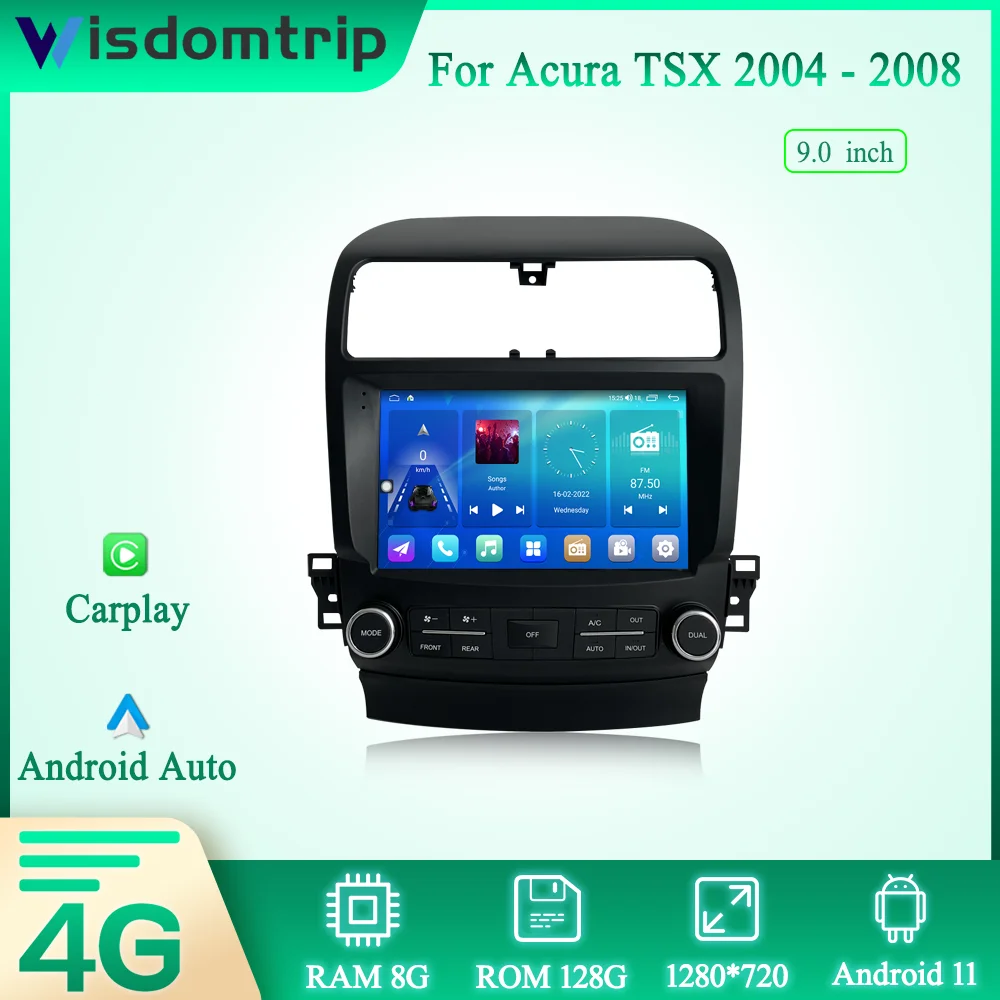 

9.0inch For Acura TSX 2004-2008 Car Multimedia Video Player GPS Navigation Carplay Radio Stereo 4G WIFI Carplay+AUTO Android12
