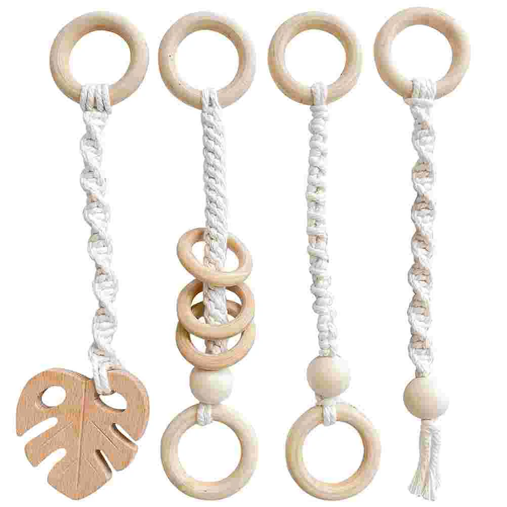 

4 Pcs Ornament Bohemian Home Decor Babies Gym Toys Gift Hanging Baby Room Kids Beech Fitness Equipment Pendants Plaything